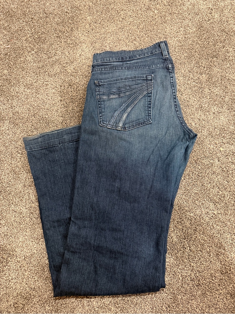 7 For All Mankind Women's Dark Blue Wide Leg Jeans